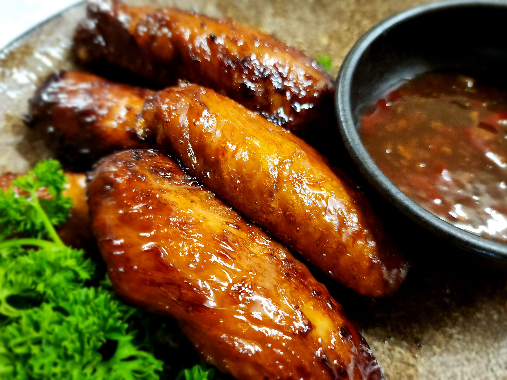 A6 Fried chicken mid-wings with lemon and honey sauce (6pcs)