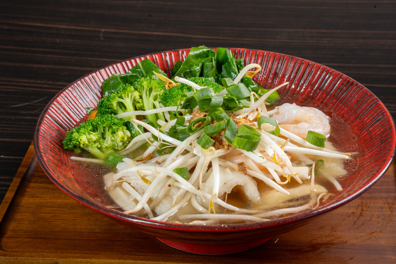 Soups with ramen noodles with spring onions & ginger (GF Ramen Option)