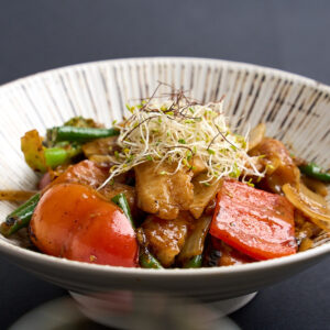 Stir fried sea perch fillet with soy, ginger and spring onion (GFO)